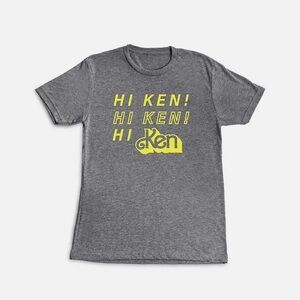 Barbie Gray T-Shirt with Yellow 'Hi Ken!' Design